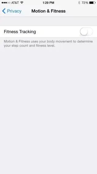 iPhone - Motion & Fitness Settings - Fitness Tracking Option Disabled