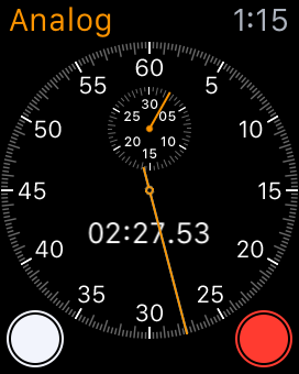 Apple Watch - Analog Stopwatch Running