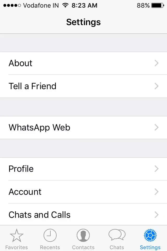 WhatsApp - Settings