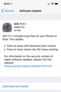 Apple iOS 11.1.1 Update Download